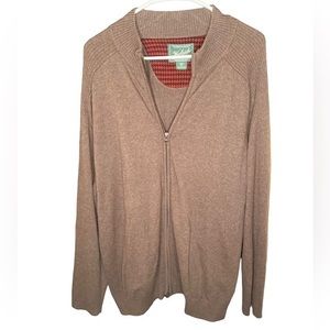 Woolrich mens brown quarter zip sweater soft wool size xL